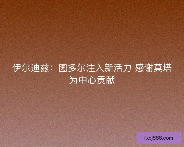 伊尔迪兹：图多尔注入新活力 感谢莫塔为中心贡献